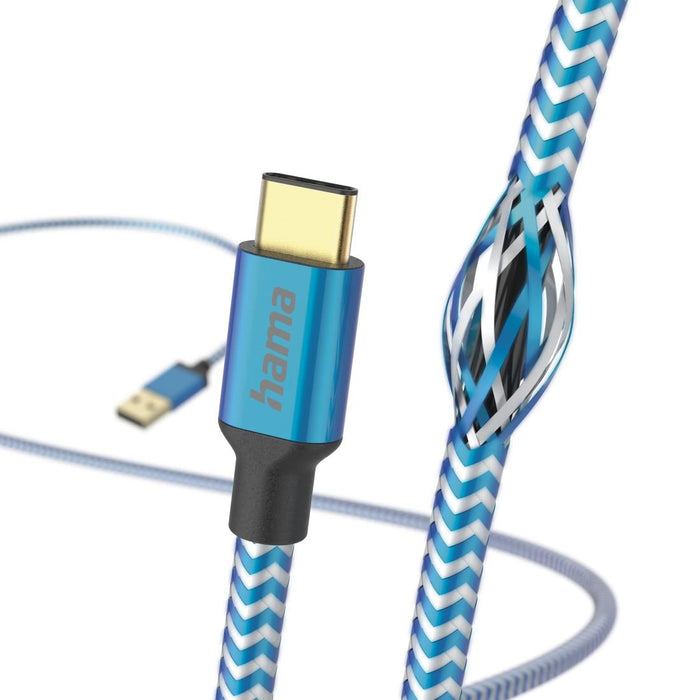 Cable HAMA Reflective, USB-C male - USB-A male, 1.5m, 201558