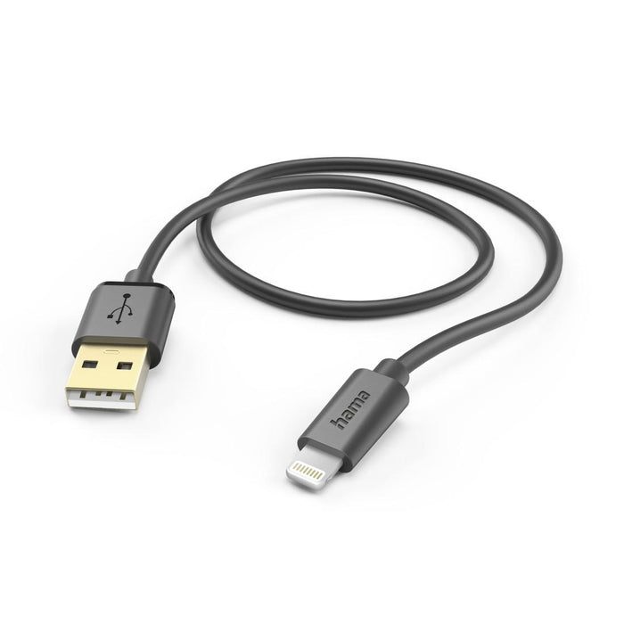 Cable HAMA USB-A - Lightning 1.5 m, gold-plated connectors, black