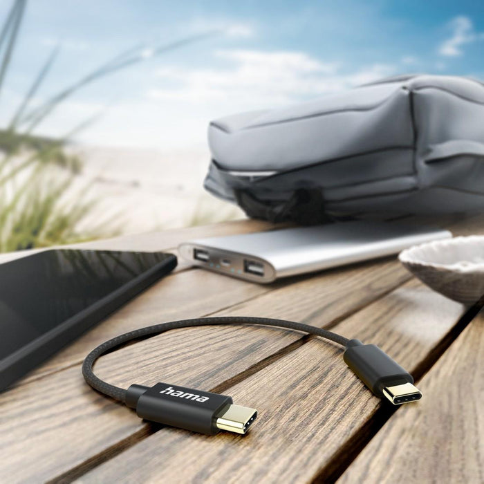 HAMA Charging cable, USB-C -USB-C, 0.2m, black