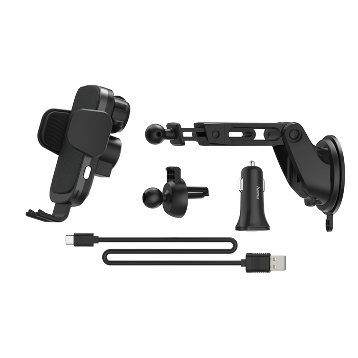 Wireless charger and car stand HAMA FC10 Motion, 10W, Qi, Black