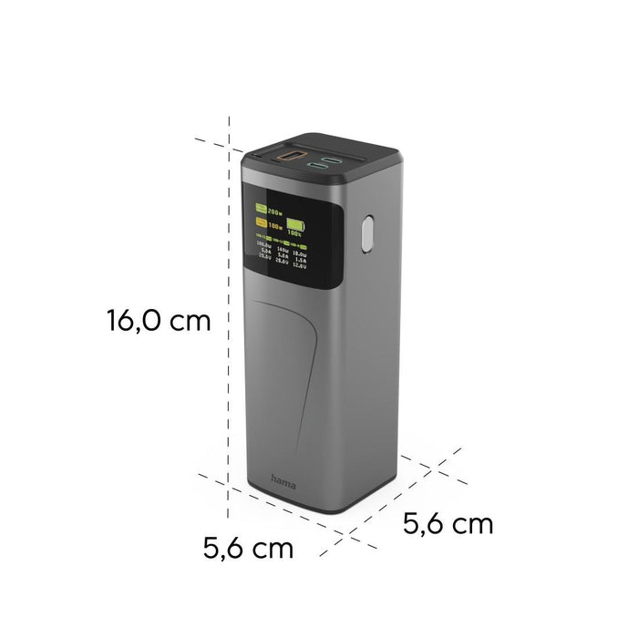 HAMA External battery "High Power", 200 W, 24000 mAh, 2x USB-C, USB-A, fast charging