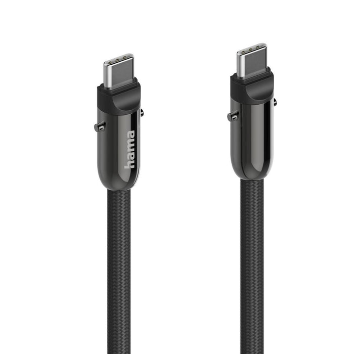 Hama Charging cable, USB-C, 2 in 1 with phone connection, 1.2 m, black