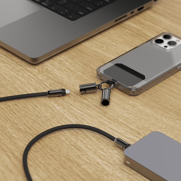 Hama Charging cable, USB-C, 2 in 1 with phone connection, 1.2 m, black