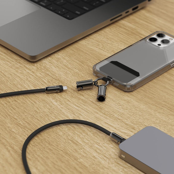 Hama Charging cable, USB-C, 2 in 1 with phone connection, 1.2 m, black