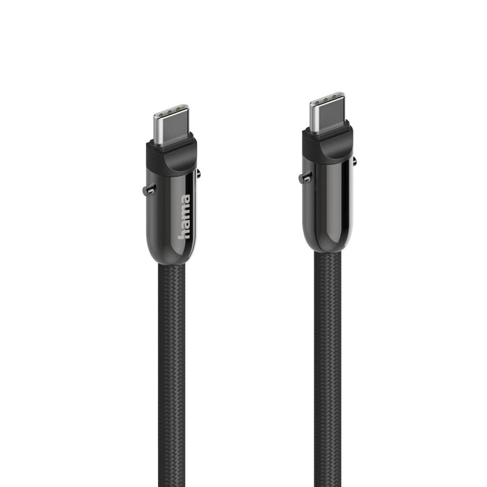 Hama Charging cable, USB-C, 2 in 1 with phone connection, 1.2 m, black