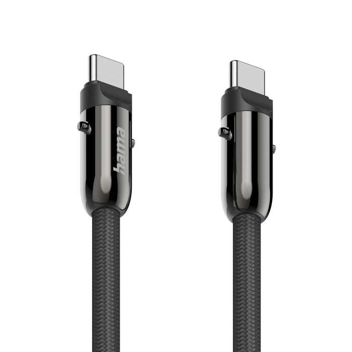 Hama Charging cable, USB-C, 2 in 1 with phone connection, 1.2 m, black