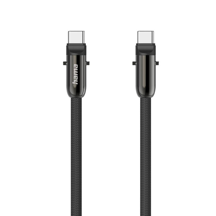 Hama Charging cable, USB-C, 2 in 1 with phone connection, 1.2 m, black
