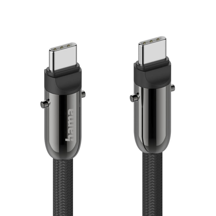 Hama Charging cable, USB-C, 2 in 1 with phone connection, 1.2 m, black