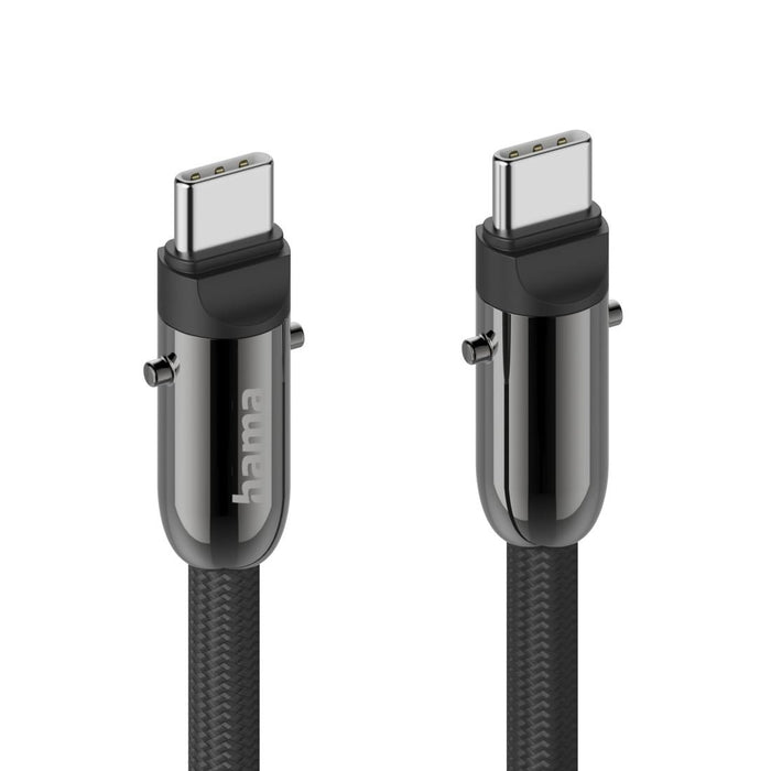Hama Charging cable, USB-C, 2 in 1 with phone connection, 1.2 m, black