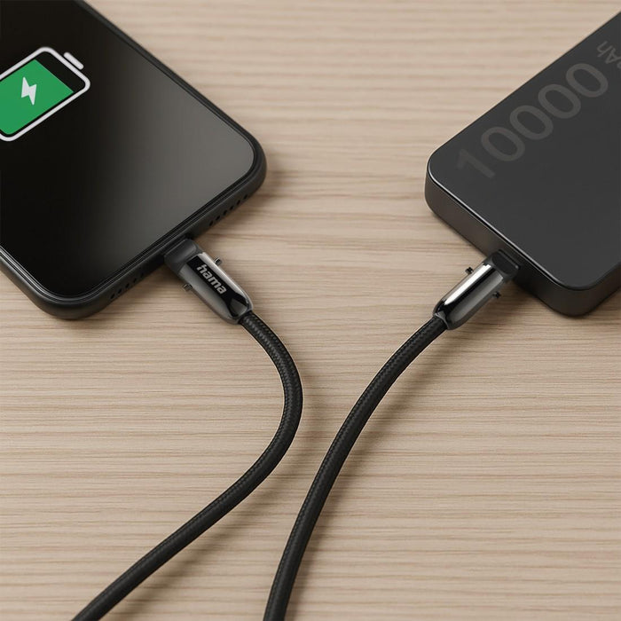 Hama Charging cable, USB-C, 2 in 1 with phone connection, 1.2 m, black
