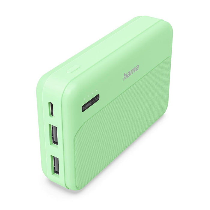 HAMA External battery "Pocket 10", 10000 mAh, Outputs: 2x USB-A, green