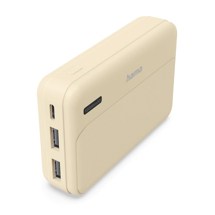 HAMA External battery "Pocket 10", 10000 mAh, Outputs: 2x USB-A, beige