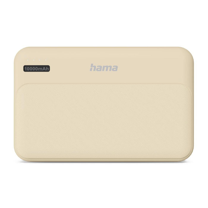 HAMA External battery "Pocket 10", 10000 mAh, Outputs: 2x USB-A, beige