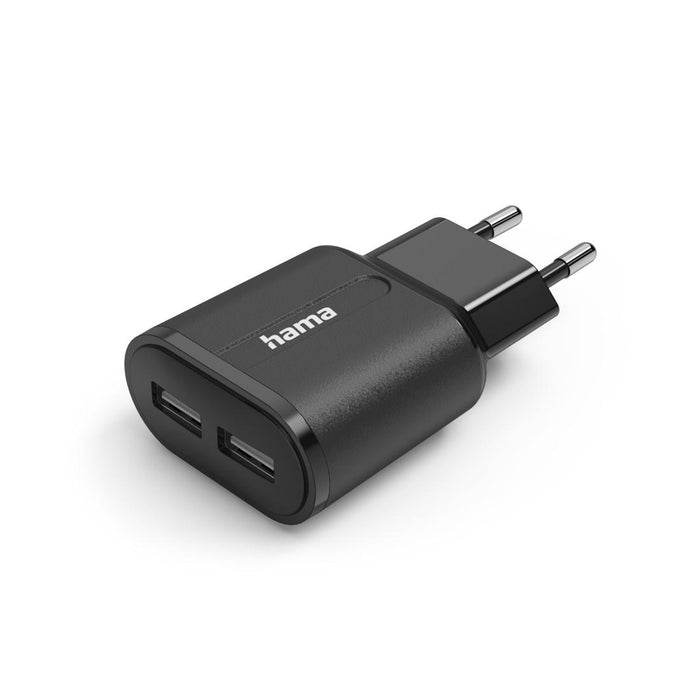 Charger HAMA 220V, 2 x USB-A, 12W, Black