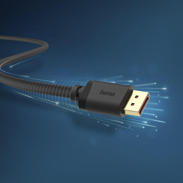 HAMA Cable DisplayPort, DP 2.1, Ultra-HD 16K, 80 Gbit/s, 2 m