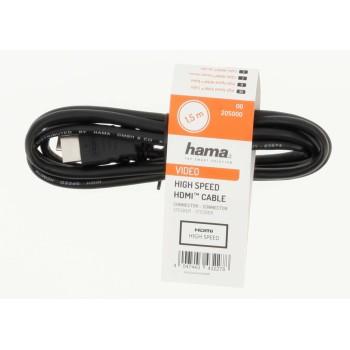 Cable HAMA 205001, HDMI male - HDMI male, 10.2 Gbit/s, 1080p, 3 m, Shielded, Black