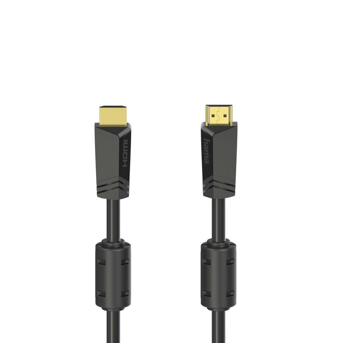 Cable HAMA High-speed, HDMI male - HDMI male, 4K, 10.2GB/s, Ethernet, 15 m, Posl. connectors, 2 filters, Black