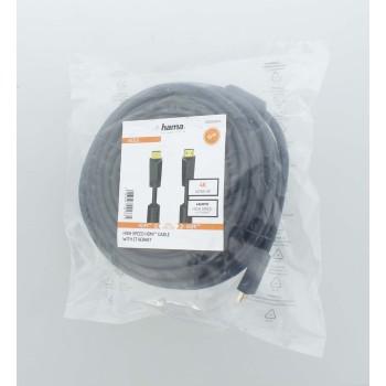 Cable HAMA High-speed, HDMI male - HDMI male, 4K, 10.2GB/s, Ethernet, 15 m, Posl. connectors, 2 filters, Black