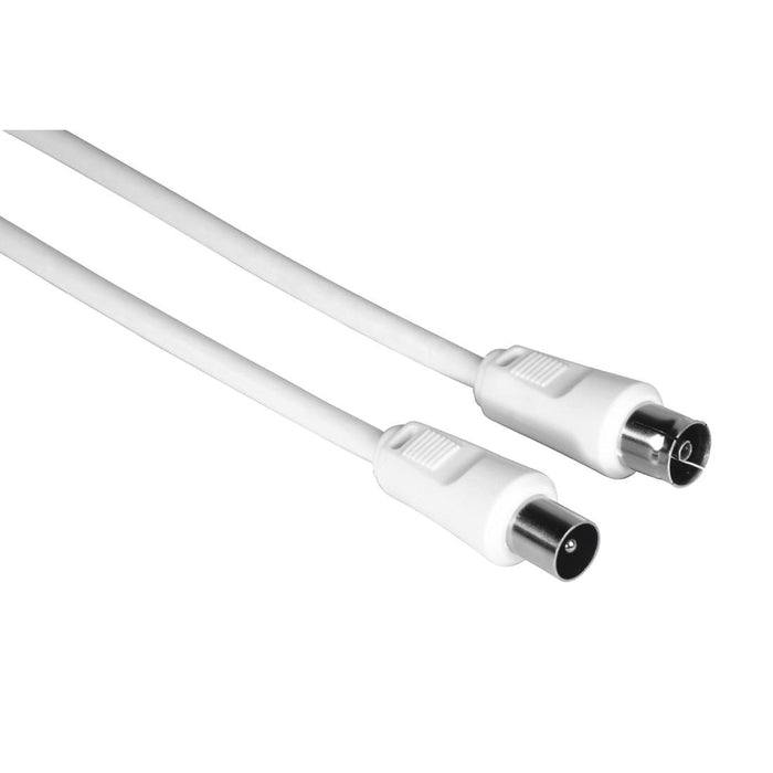 Antenna cable HAMA 205031, Coaxial male - Coaxial female, 10 m, 75dB, Shielded, White