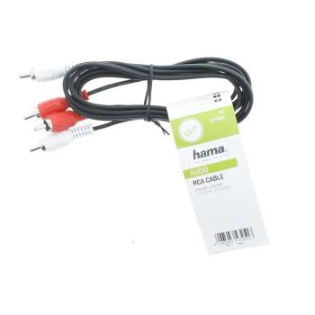 HAMA audio cable, 2 x Chinch - 2 x Chinch, 1.5m, Black