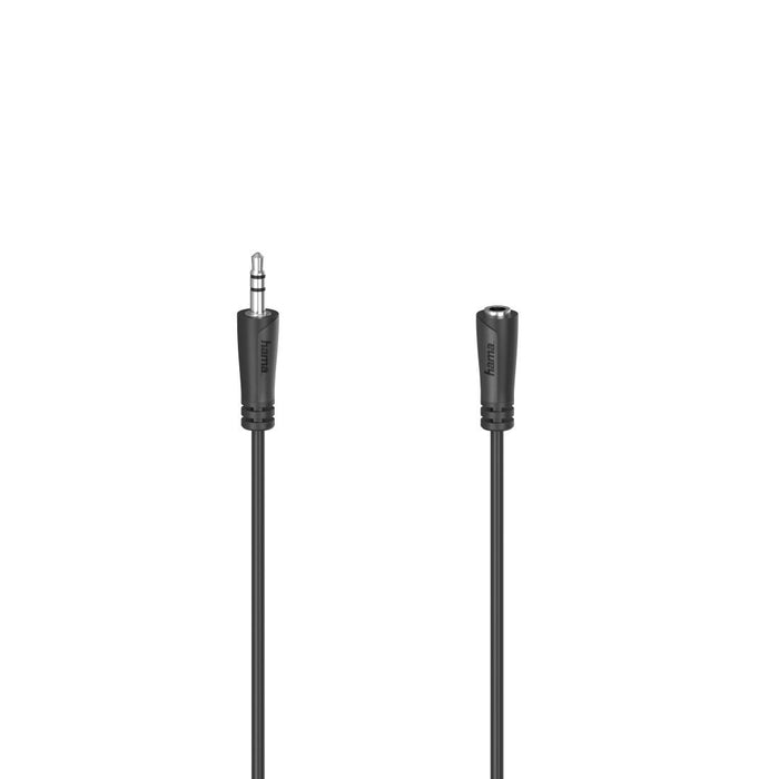 Audio extension cable HAMA, 3.5 mm jack male - 3.5 mm jack female, 5m, Black