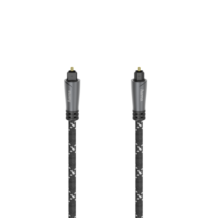 Optical audio cable HAMA 205140, ODT plug (Toslink), Metal ends, 3 m, Black