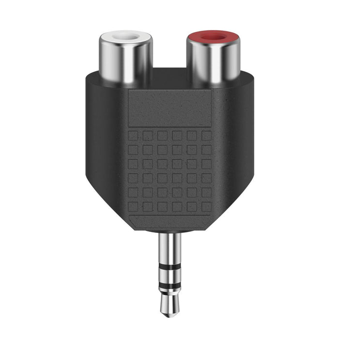 HAMA Adapter, 3.5mm Jack Male - 2 x RCA Female, Black