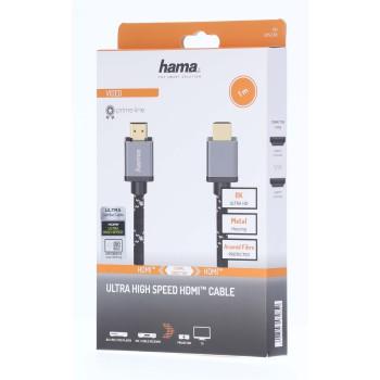 Cable HAMA Ultra HD, HDMI male - HDMI male, 8K, 48GB/s, Metal, 1 m, Posl. connectors, Black