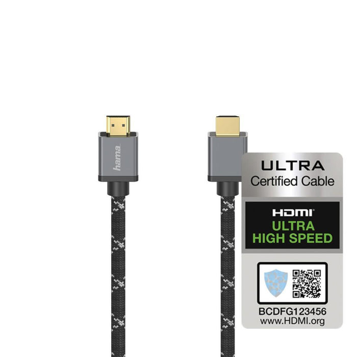 Cable HAMA Ultra HD, HDMI male - HDMI male, 8K, 48GB/s, Metal, 1 m, Posl. connectors, Black