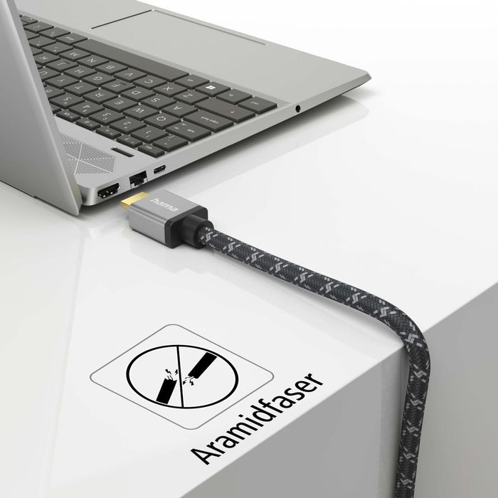 Cable HAMA Ultra HD, HDMI male - HDMI male, 8K, 48GB/s, Metal, 1 m, Posl. connectors, Black