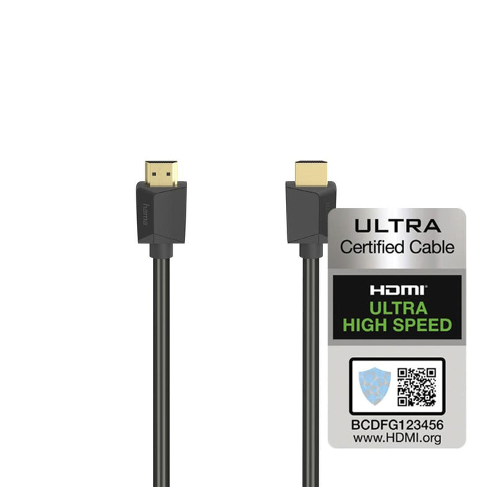 Cable HAMA 205243, HDMI male - HDMI male, 8K, 48GB/s, Ethernet, 3 m, Posl. connectors, Black