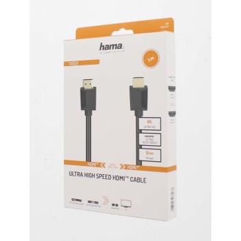 Cable HAMA 205243, HDMI male - HDMI male, 8K, 48GB/s, Ethernet, 3 m, Posl. connectors, Black