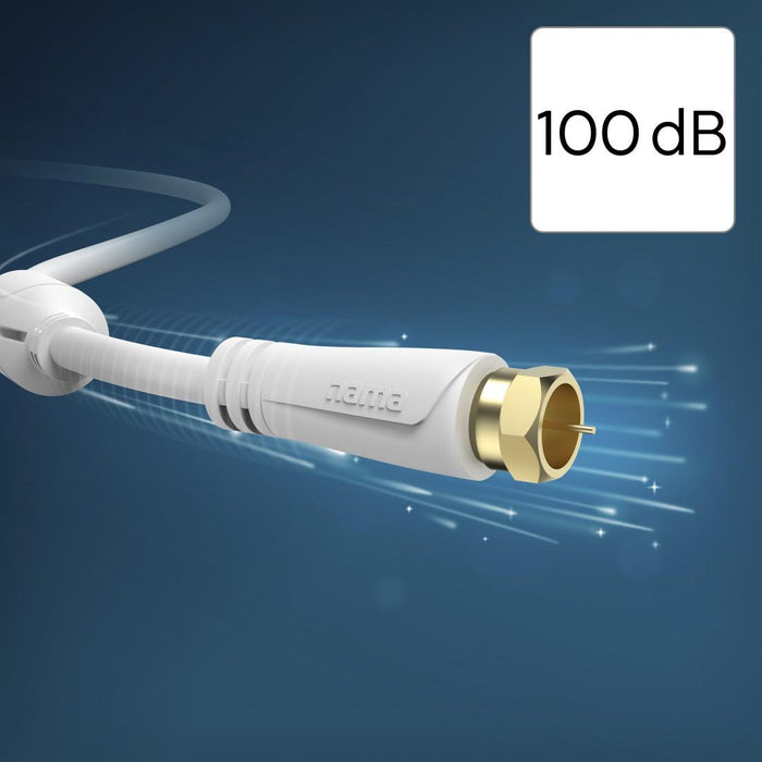 HAMA Coaxial antenna cable SAT, F-Plug - F-Plug, 1.5 m, 100 dB, 205251