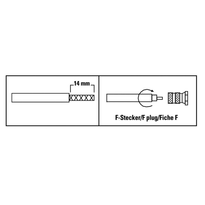 HAMA adapter, F-connector male, Metal, 4 pieces
