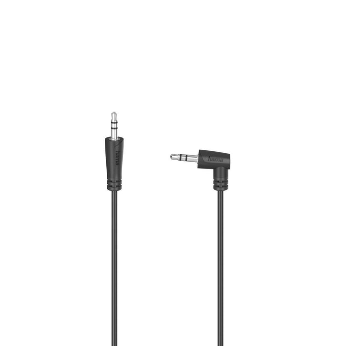 Audio cable HAMA, 3.5mm jack male - 3.5mm jack male at 90°, 0.5m, Stereo, Black