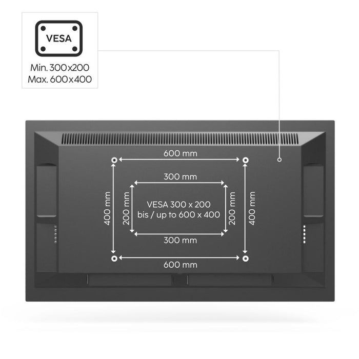 TV Stand Easel Design, up to 191cm / 75" /, up to 40kg, black