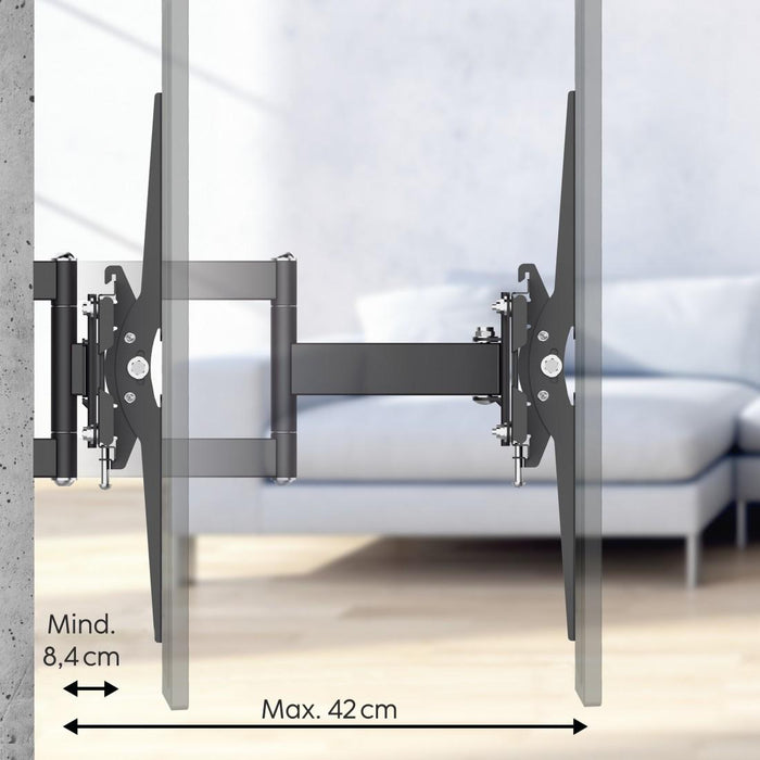 HAMA TV wall mount, 216 cm (85”), up to 50 kg, swivel, tilt, pull-out