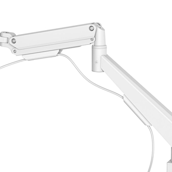 HAMA 2-Monitor Desk Stand, 17"-35", Adjustable, Gas Spring, White