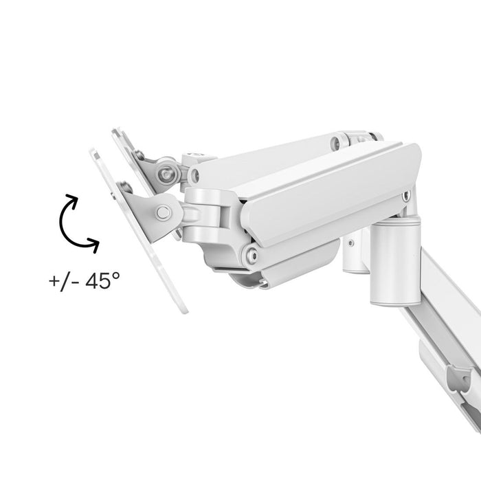HAMA 2-Monitor Desk Stand, 17"-35", Adjustable, Gas Spring, White