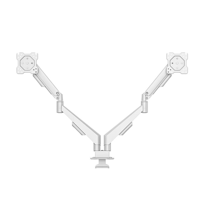 HAMA 2-Monitor Desk Stand, 17"-35", Adjustable, Gas Spring, White