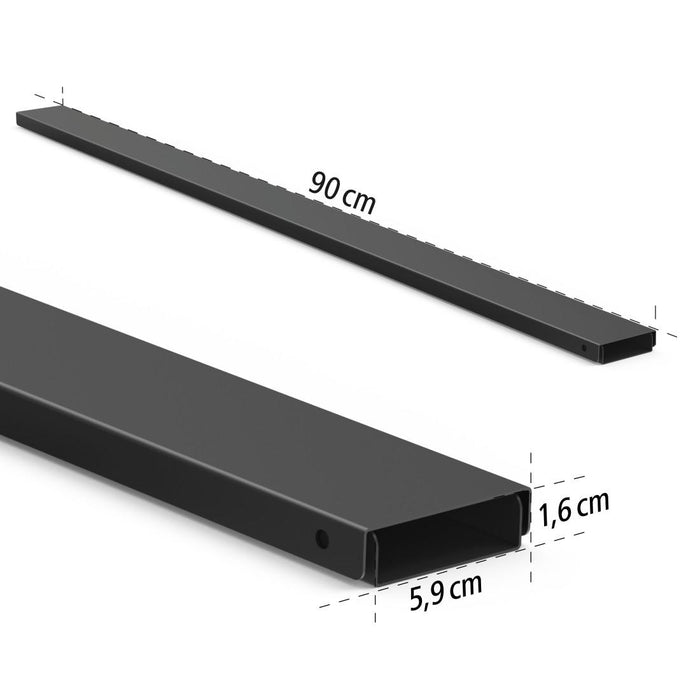 HAMA Magnetic cable duct, 90 cm, for wall mounting, black