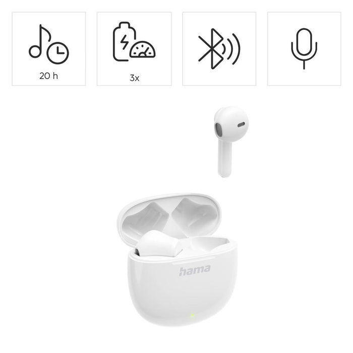 Hama Bluetooth headphones "Action One", TWS, Earbuds, white