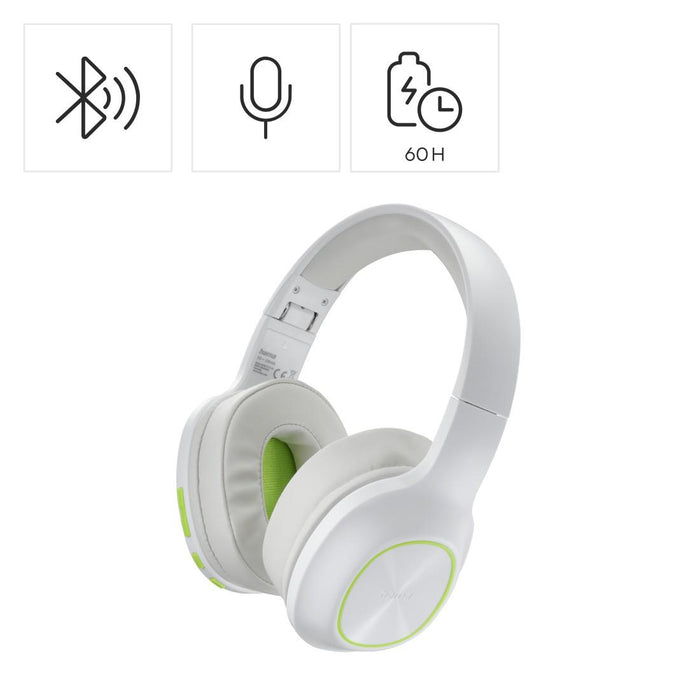 HAMA Bluetooth Headphones "Spirit Calypso III", Over-Ear, Bass Boost, Fold, white