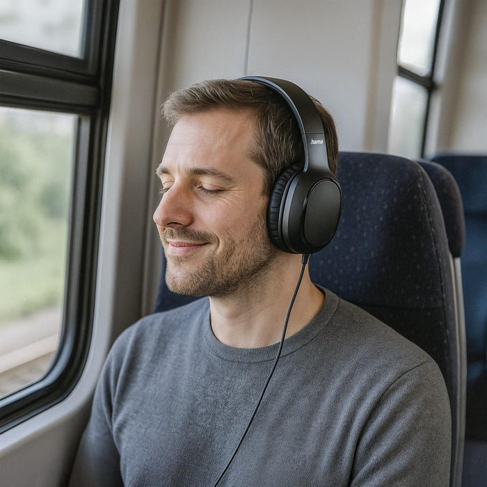 HAMA Headphones with microphone "Fun C", USB-C, cable guide on one side, black