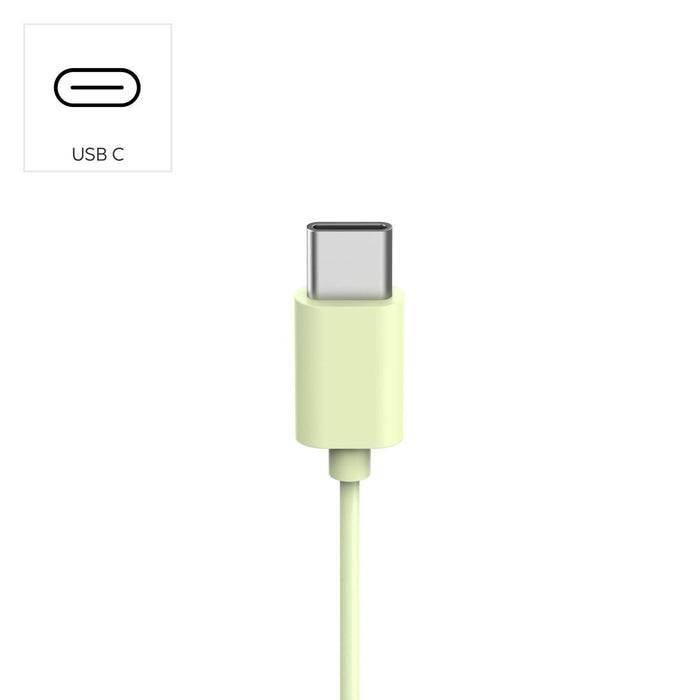 HAMA Headphones with microphone "Fun C", USB-C, cable guide on one side, green