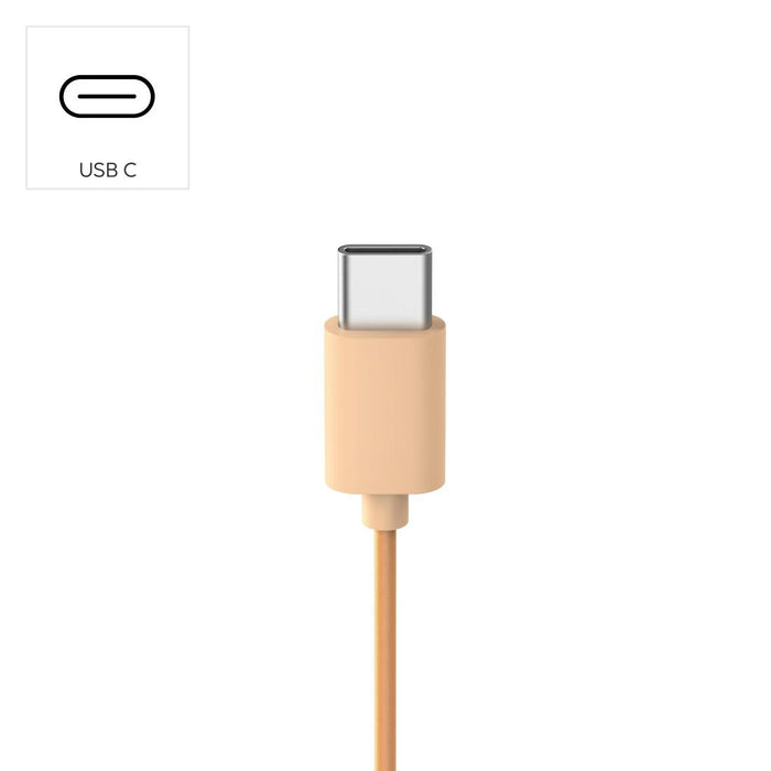 HAMA Headphones with microphone "Fun C", USB-C, cable guide on one side, Orange