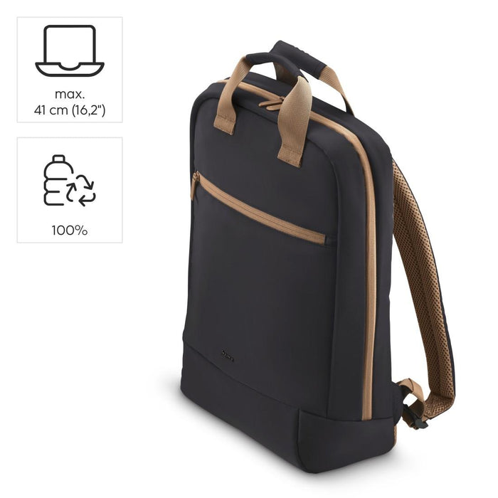 HAMA Laptop backpack "Ultra Lightweight", up to 41 cm (16.2"), black with brown