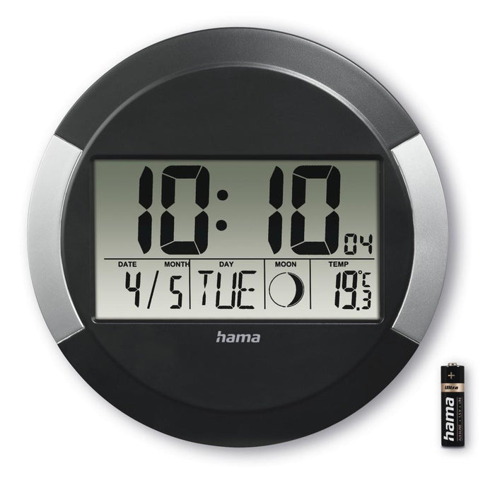 Wall DCF radio clock "Ischia", black