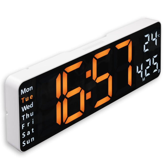 HAMA Digital wall clock "Santa Cruz", thermometer, large display, remote control, white