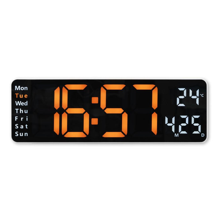 HAMA Digital wall clock "Santa Cruz", thermometer, large display, remote control, white
